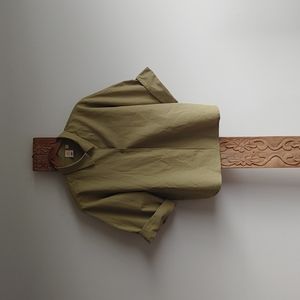 Light green, collared blouse from Hana Tajima line for Uniqlo.